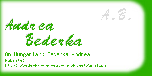 andrea bederka business card